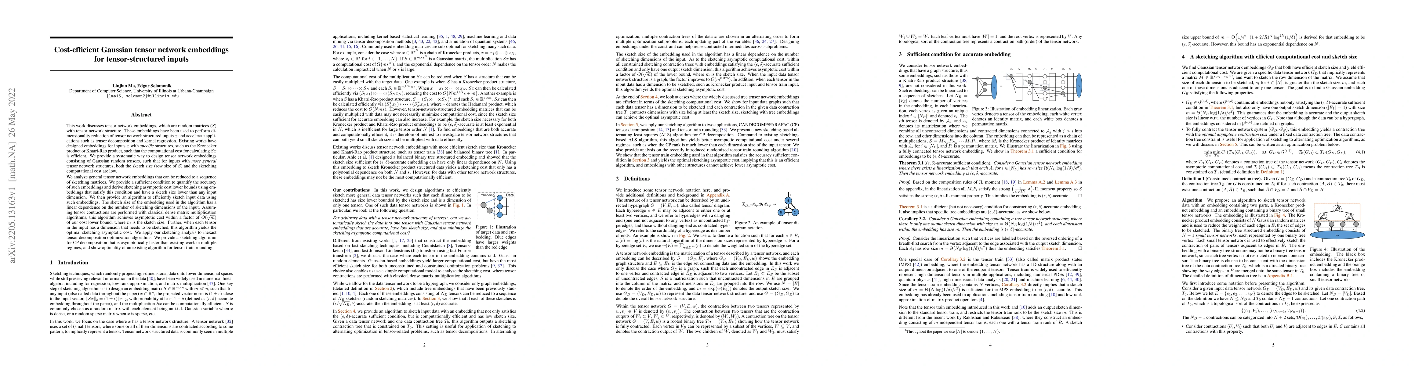Thumbnail for Cost-efficient Gaussian Tensor Network Embeddings for Tensor-structured
  Inputs