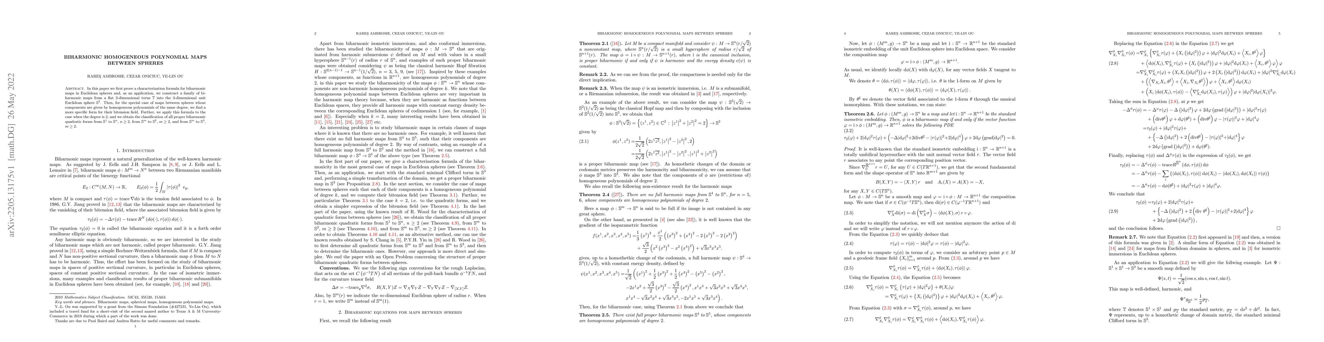 Thumbnail for Biharmonic homogeneous polynomial maps between spheres
