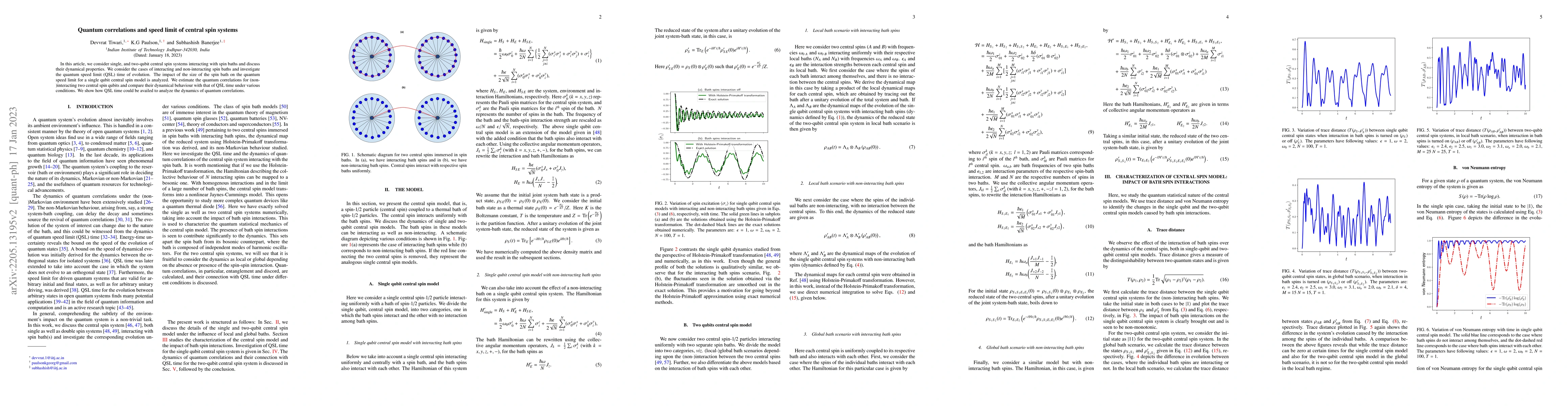 Thumbnail for Quantum correlations and speed limit of central spin system