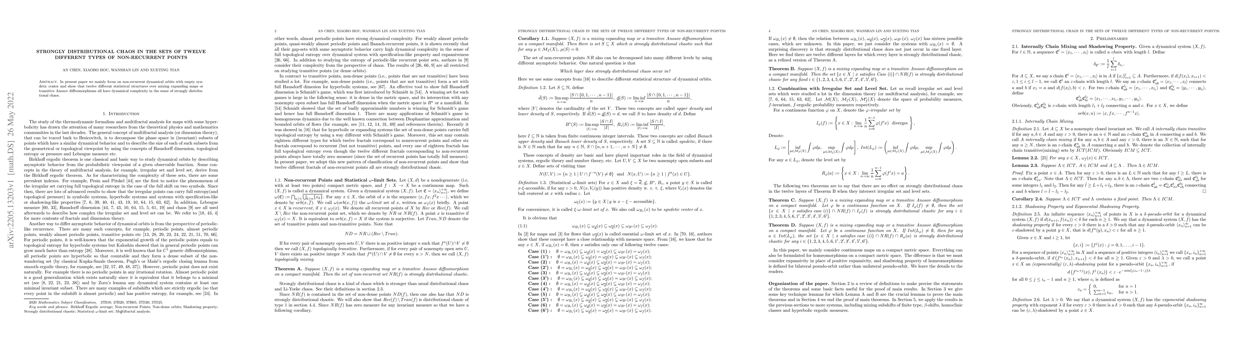 Thumbnail for Strongly distributional chaos in the sets of twelve different types of
  non-recurrent points
