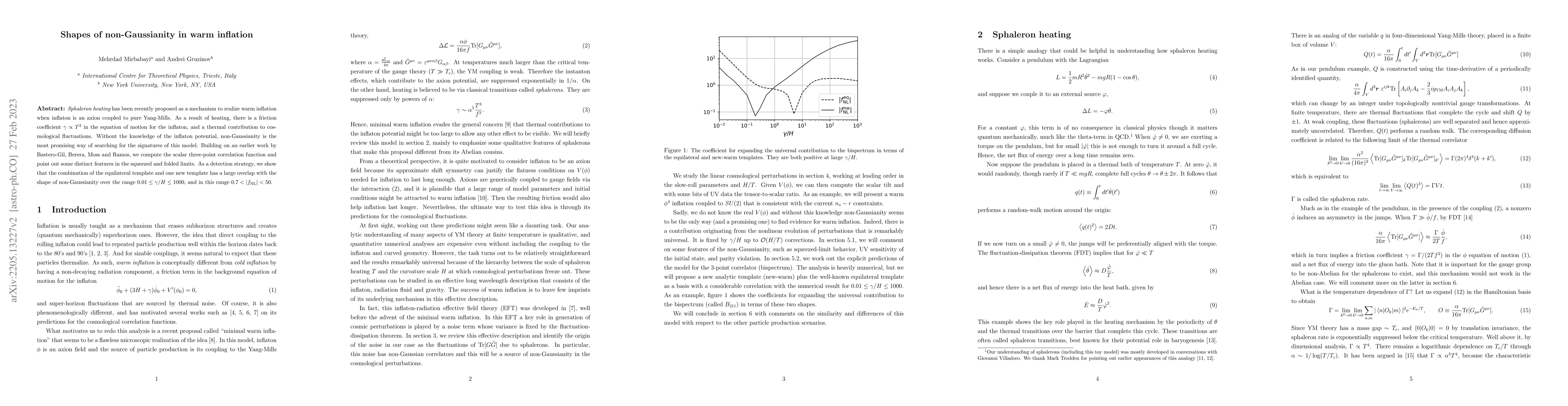 Thumbnail for Shapes of non-Gaussianity in warm inflation