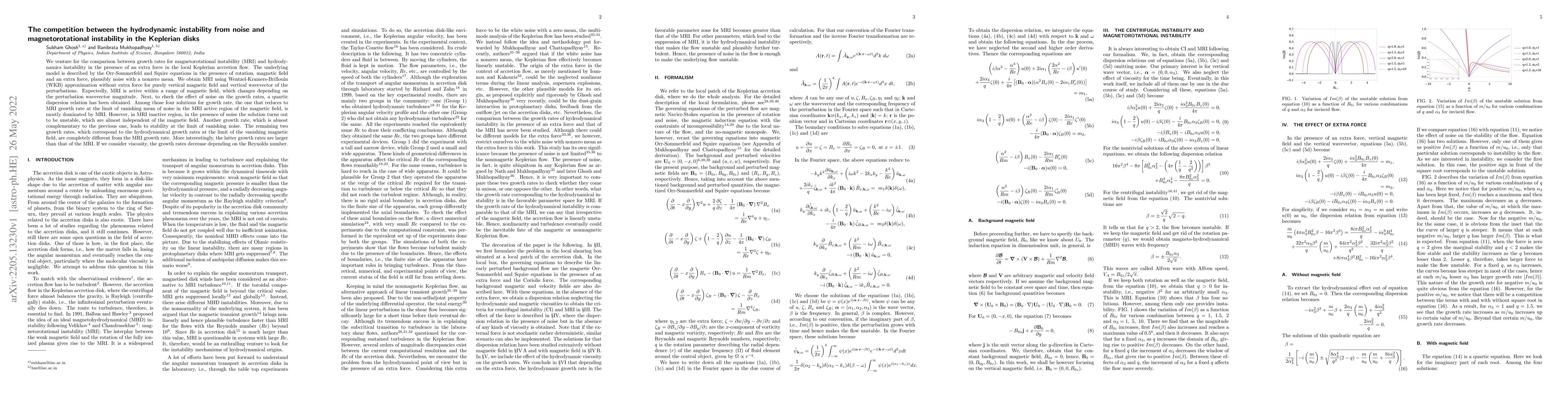 Thumbnail for The competition between the hydrodynamic instability from noise and
  magnetorotational instability in the Keplerian disks