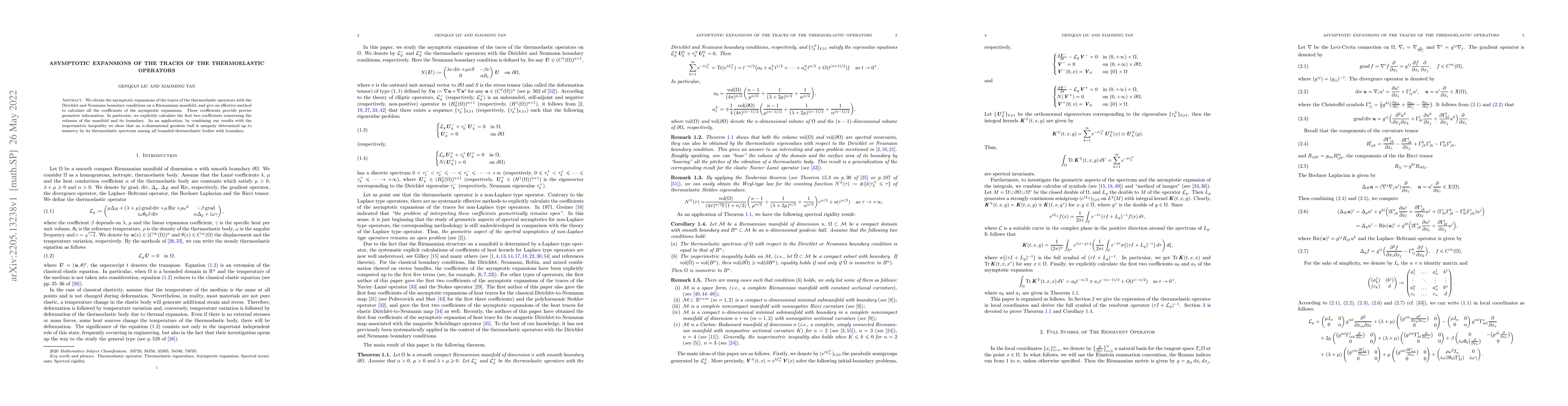 Thumbnail for Asymptotic Expansions of The Traces of the Thermoelastic Operators