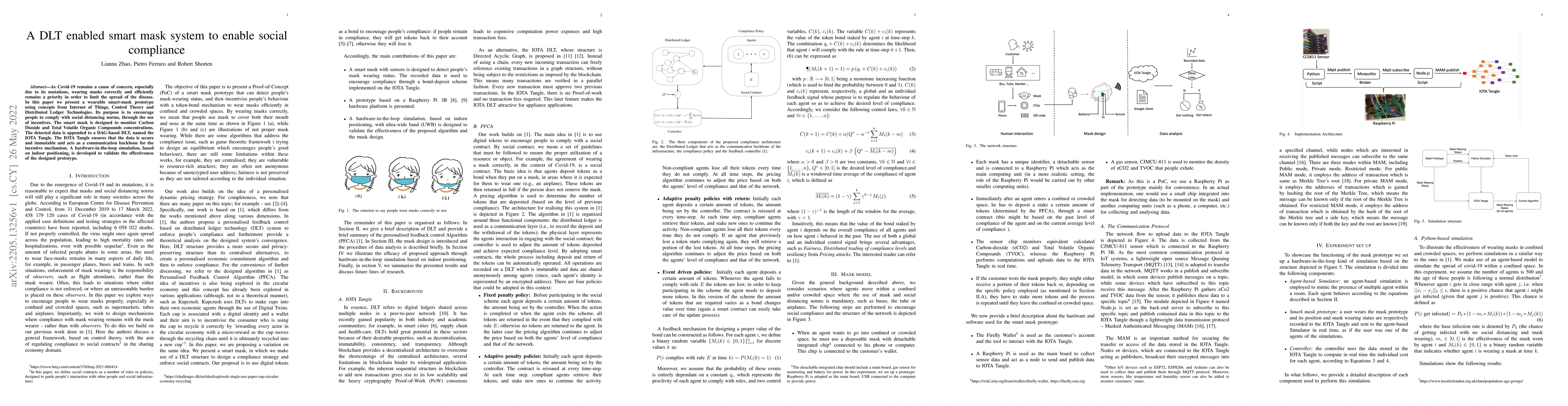 Thumbnail for A DLT enabled smart mask system to enable social compliance