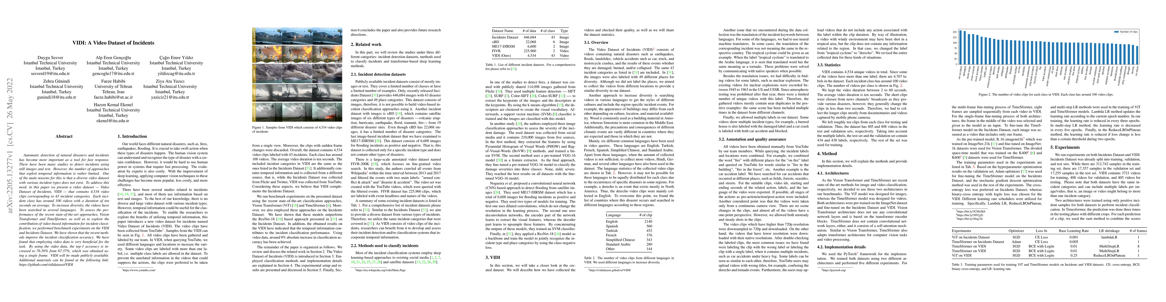 Thumbnail for VIDI: A Video Dataset of Incidents