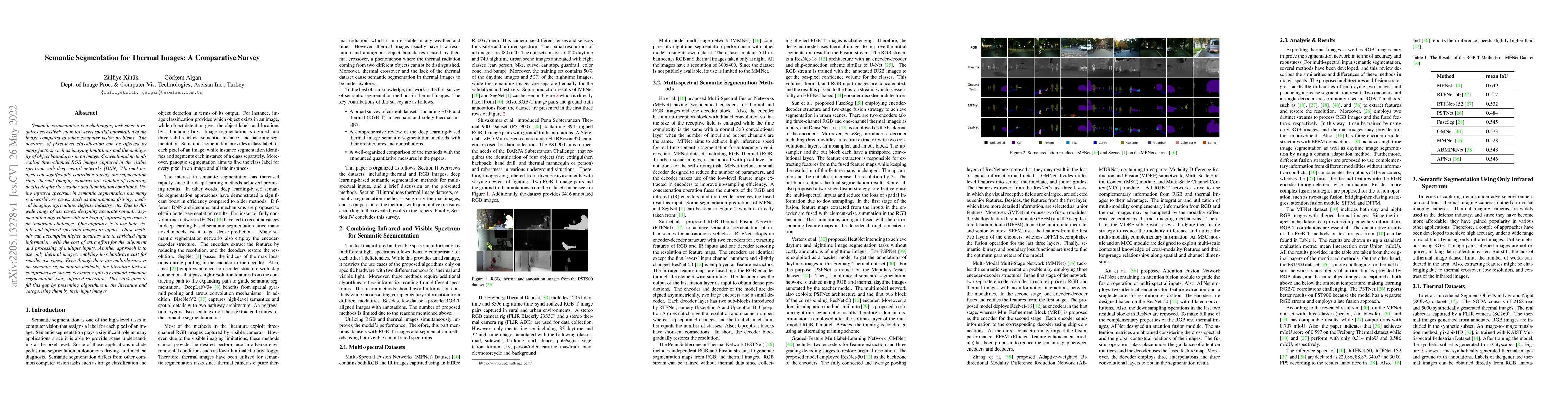 Thumbnail for Semantic Segmentation for Thermal Images: A Comparative Survey