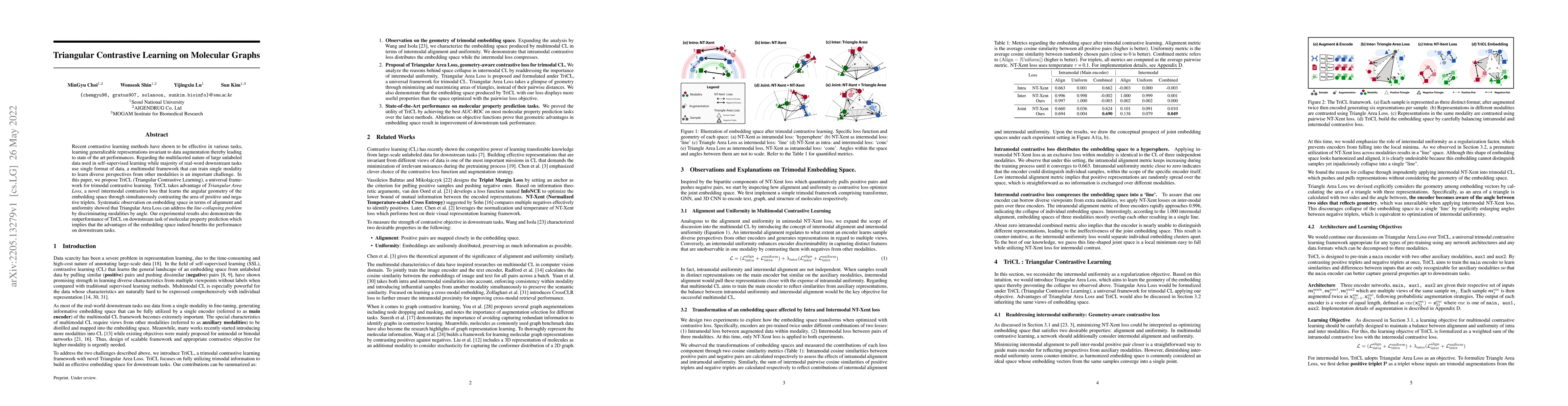 Thumbnail for Triangular Contrastive Learning on Molecular Graphs