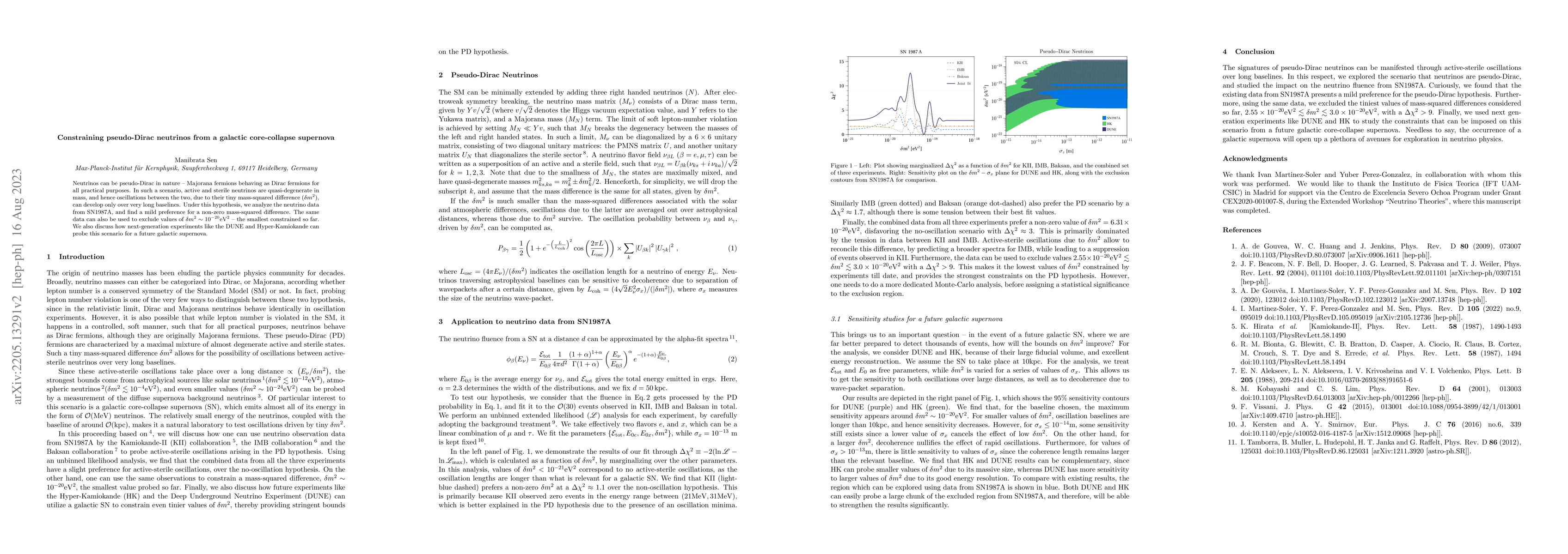 Thumbnail for Constraining pseudo-Dirac neutrinos from a galactic core-collapse
  supernova