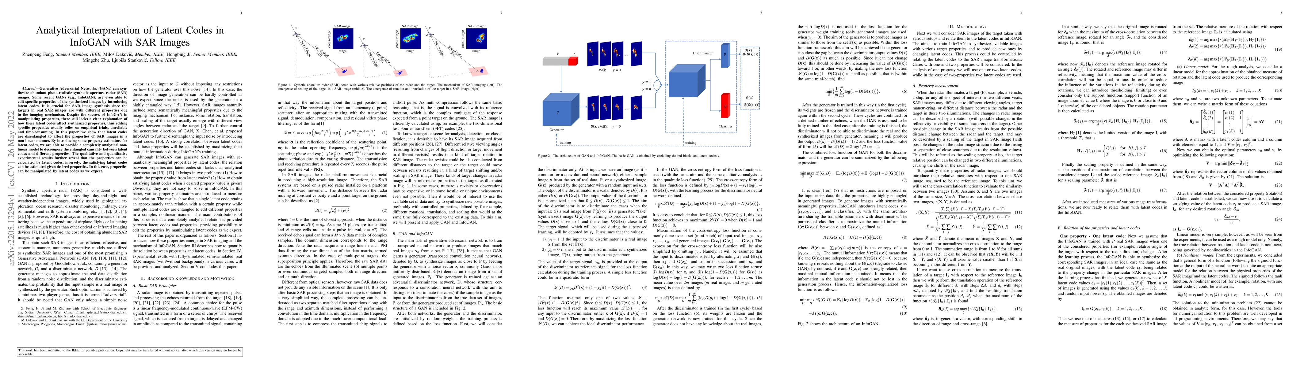 Thumbnail for Analytical Interpretation of Latent Codes in InfoGAN with SAR Images