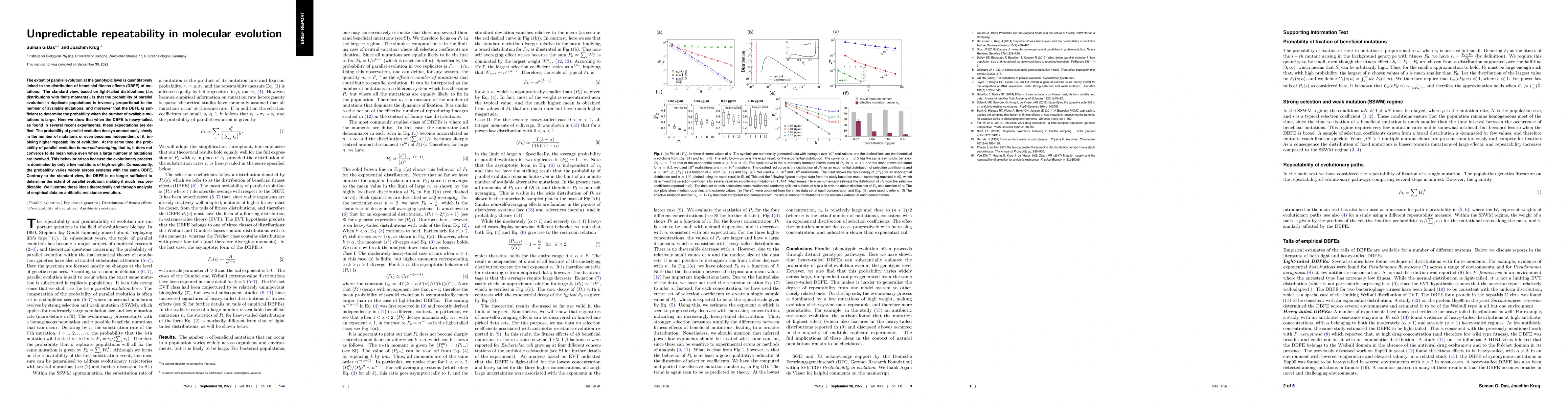 Thumbnail for Unpredictable repeatability in molecular evolution