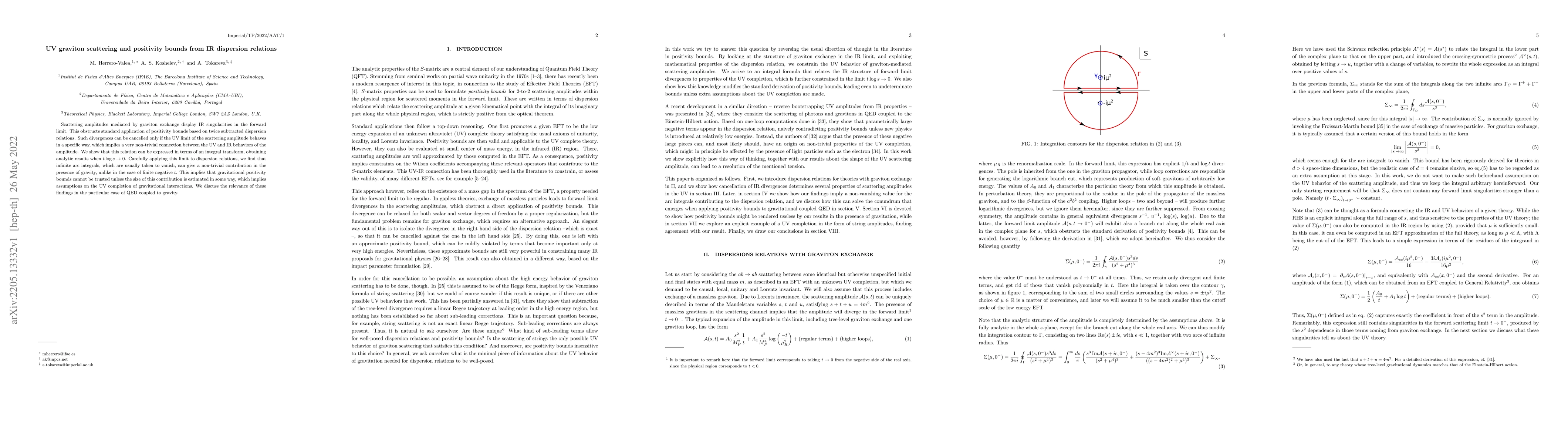 Thumbnail for UV graviton scattering and positivity bounds from IR dispersion
  relations