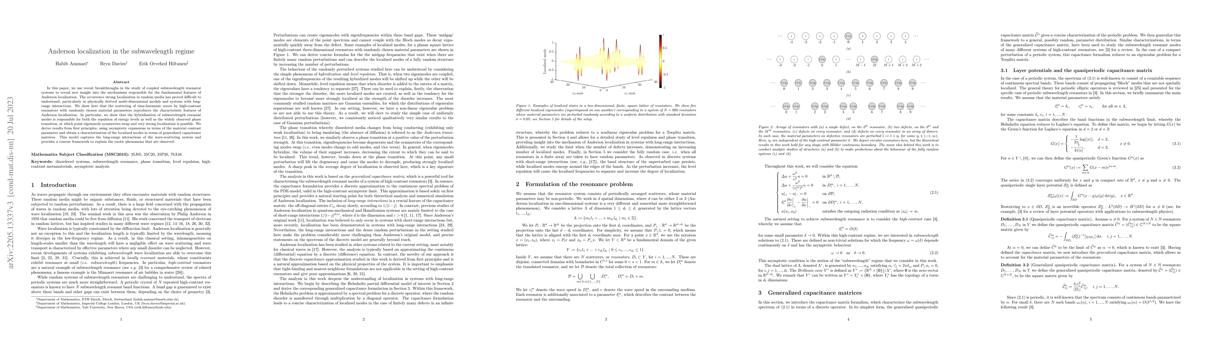 Thumbnail for Anderson localization in the subwavelength regime