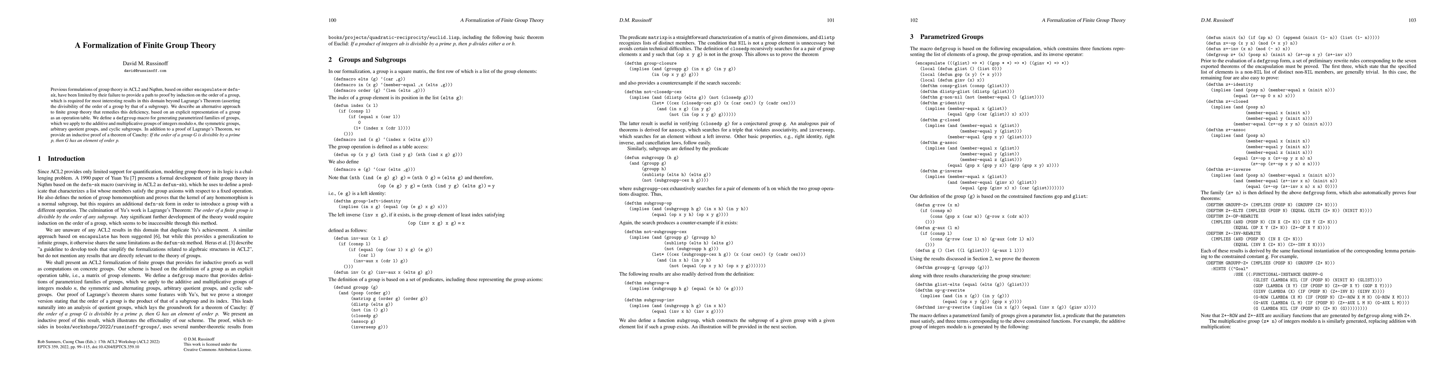 Thumbnail for A Formalization of Finite Group Theory