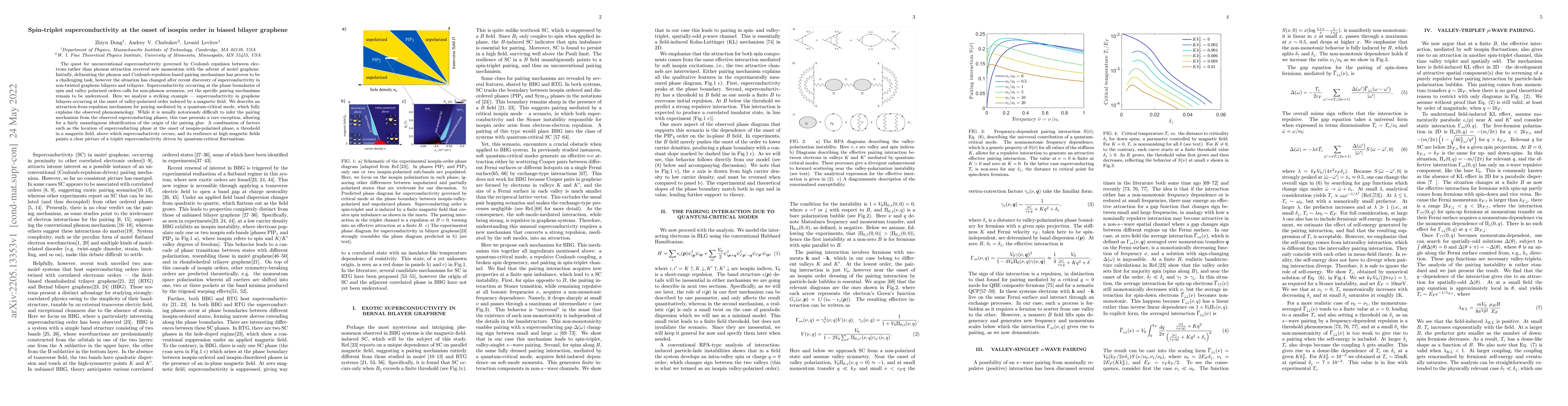 Thumbnail for Spin-triplet superconductivity at the onset of isospin order in biased
  bilayer graphene