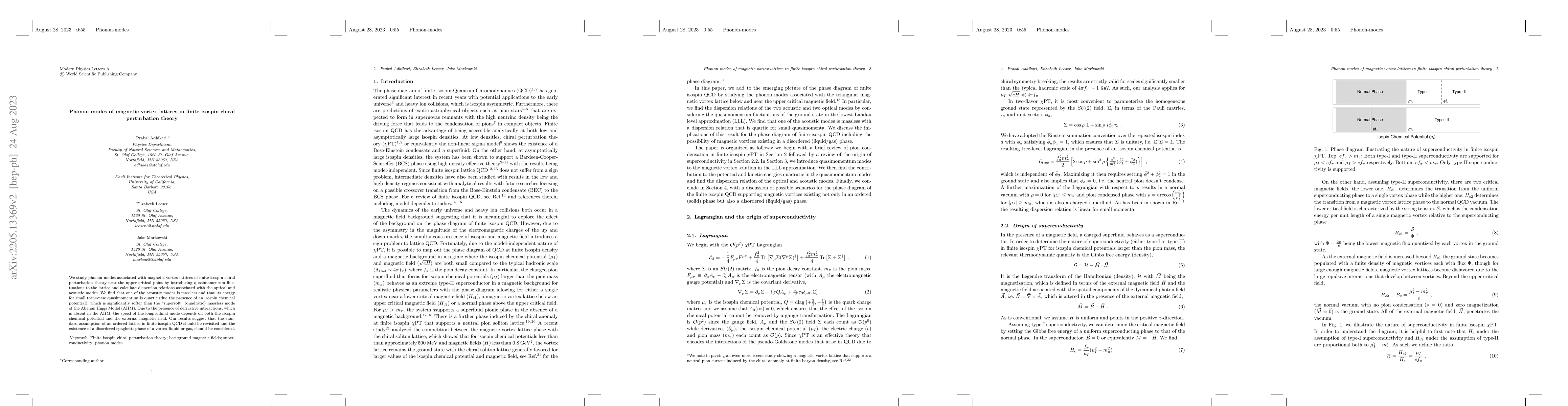 Thumbnail for Phonon modes of magnetic vortex lattices in finite isospin chiral
  perturbation theory