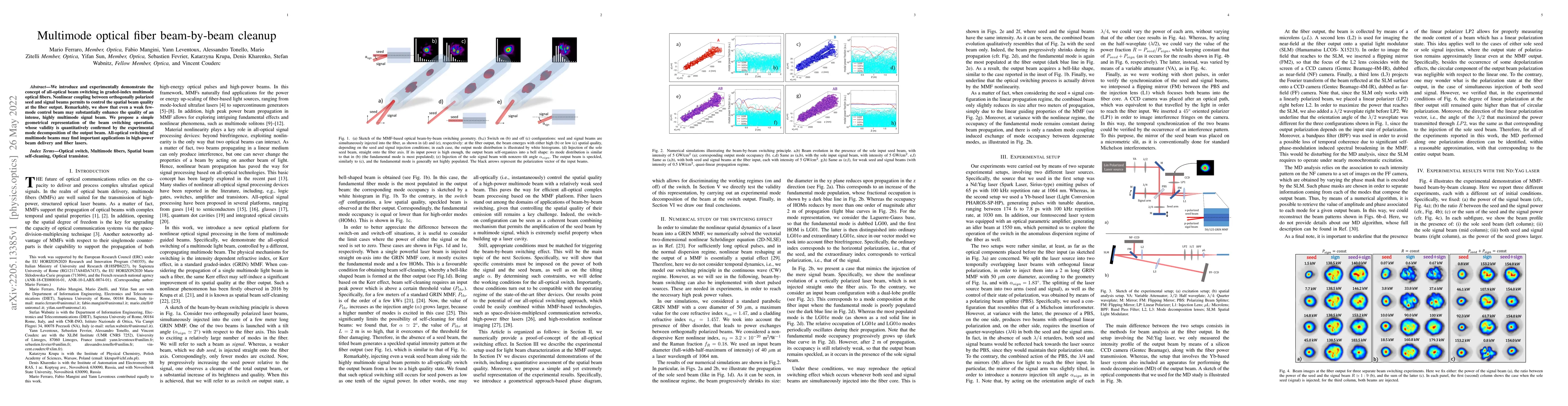 Thumbnail for Multimode optical fiber beam-by-beam cleanup