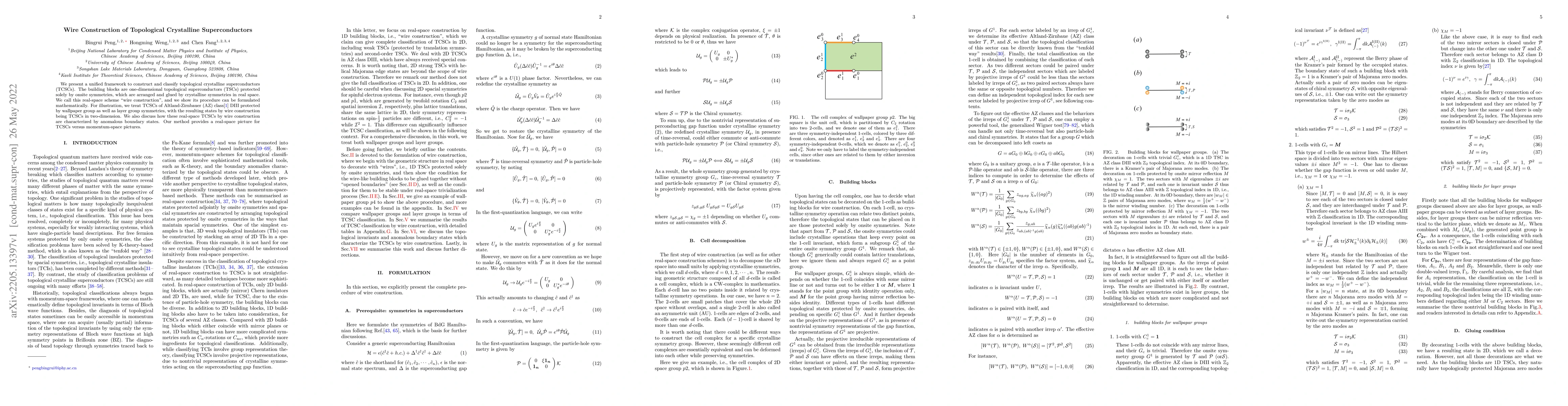 Thumbnail for Wire Construction of Topological Crystalline Superconductors