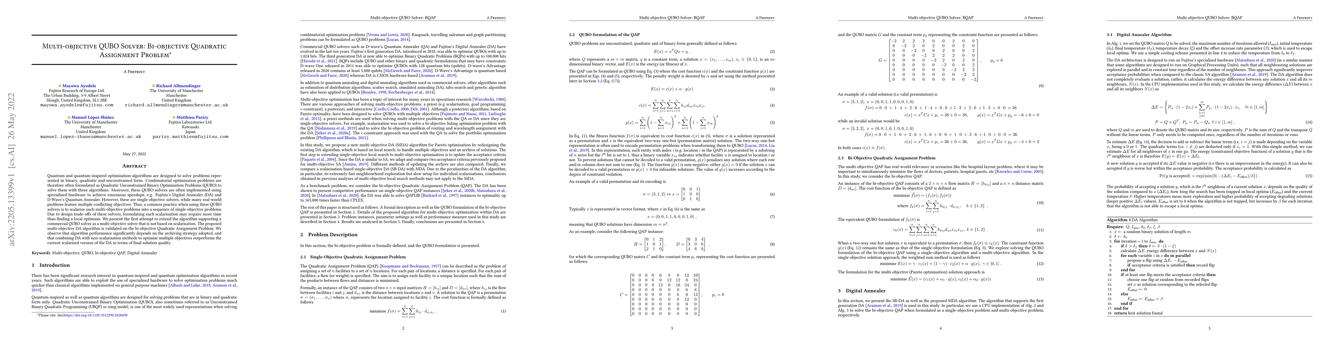Thumbnail for Multi-objective QUBO Solver: Bi-objective Quadratic Assignment