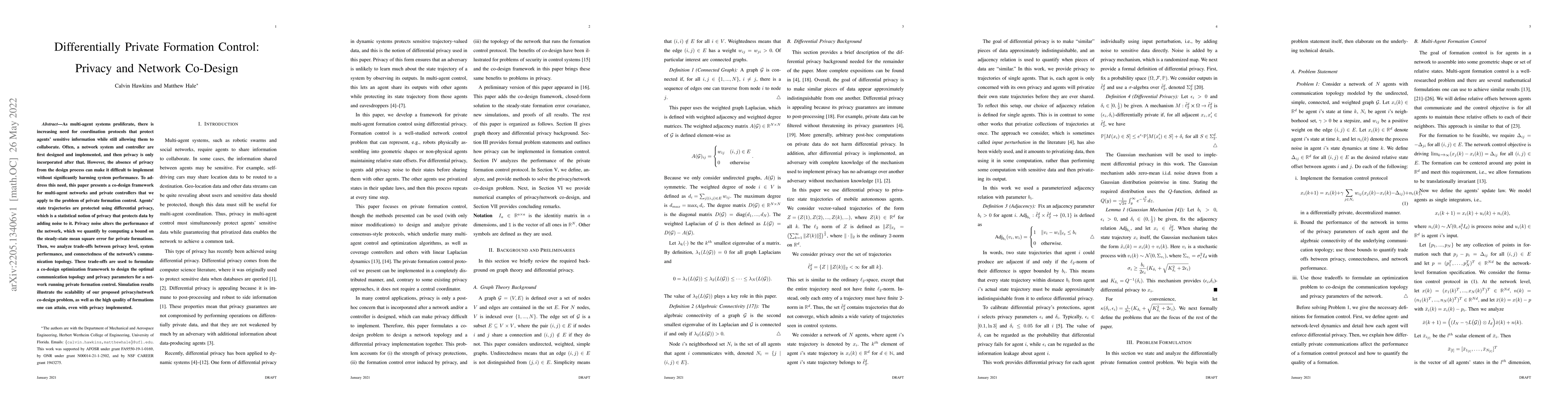 Thumbnail for Differentially Private Formation Control: Privacy and Network Co-Design