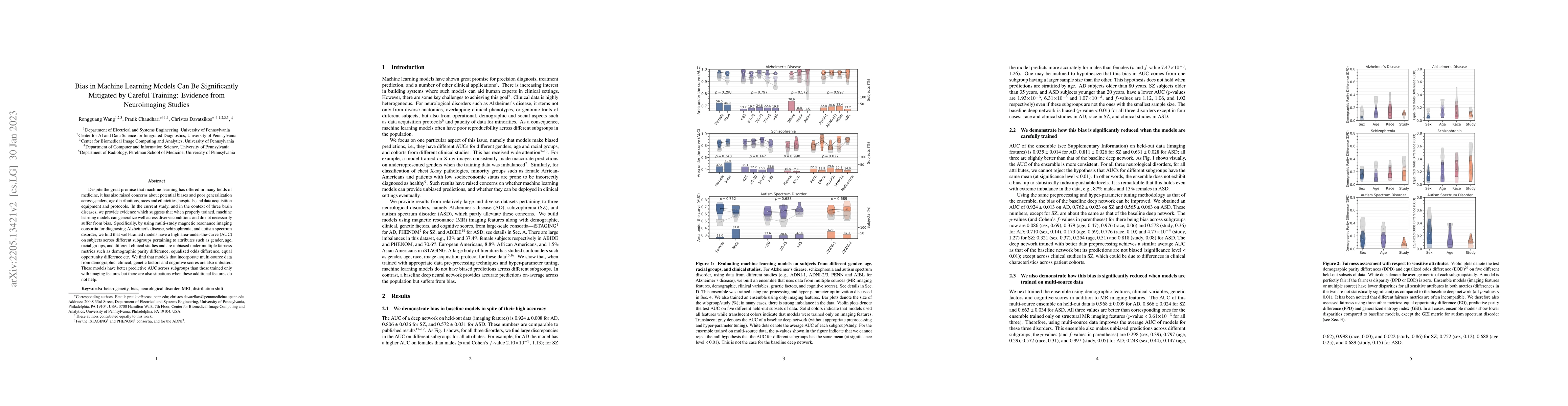 Thumbnail for Bias in Machine Learning Models Can Be Significantly Mitigated by
  Careful Training: Evidence from Neuroimaging Studies
