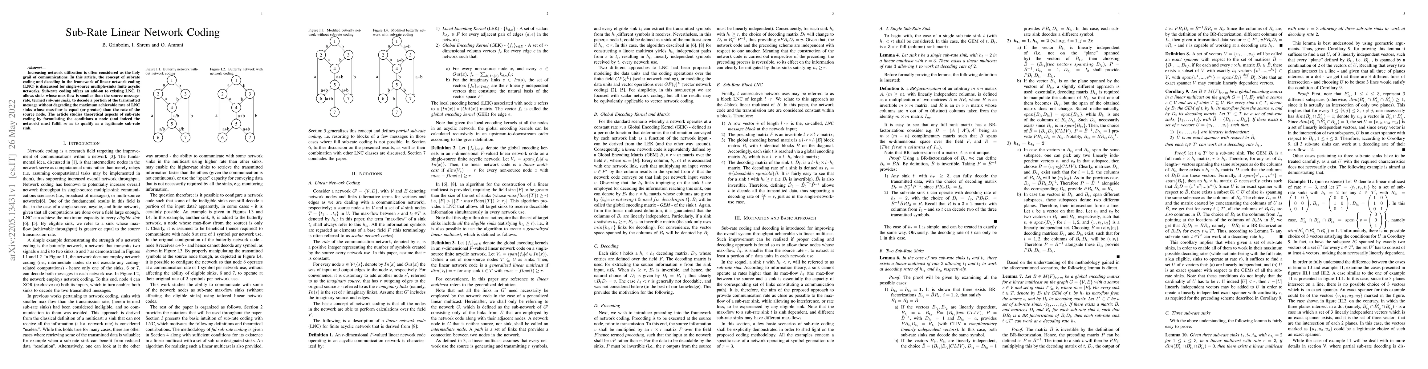 Thumbnail for Sub-Rate Linear Network Coding