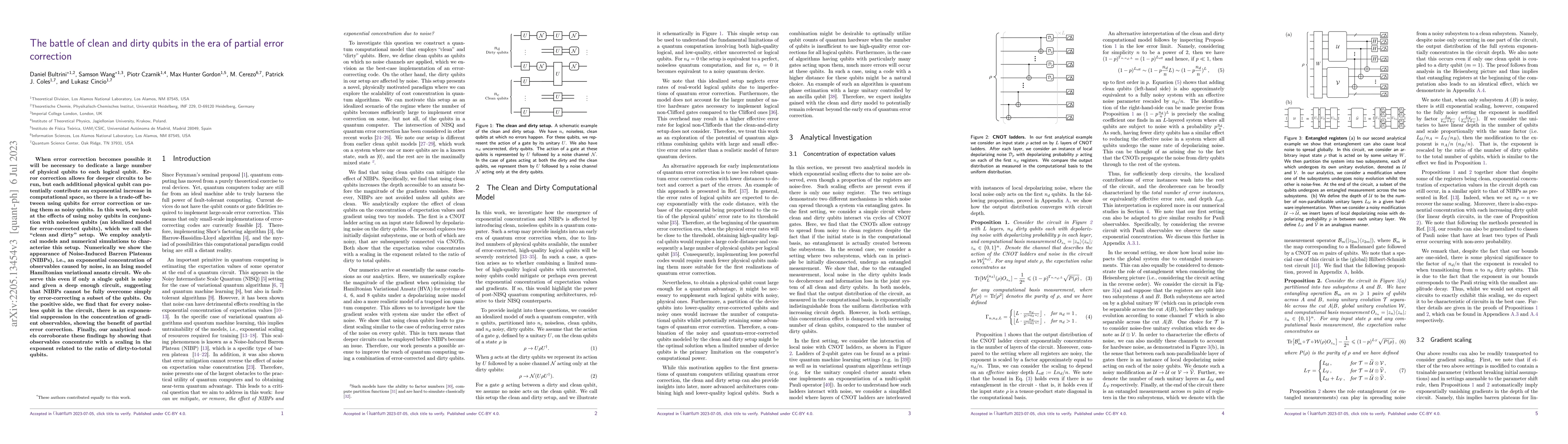 Thumbnail for The battle of clean and dirty qubits in the era of partial error
  correction