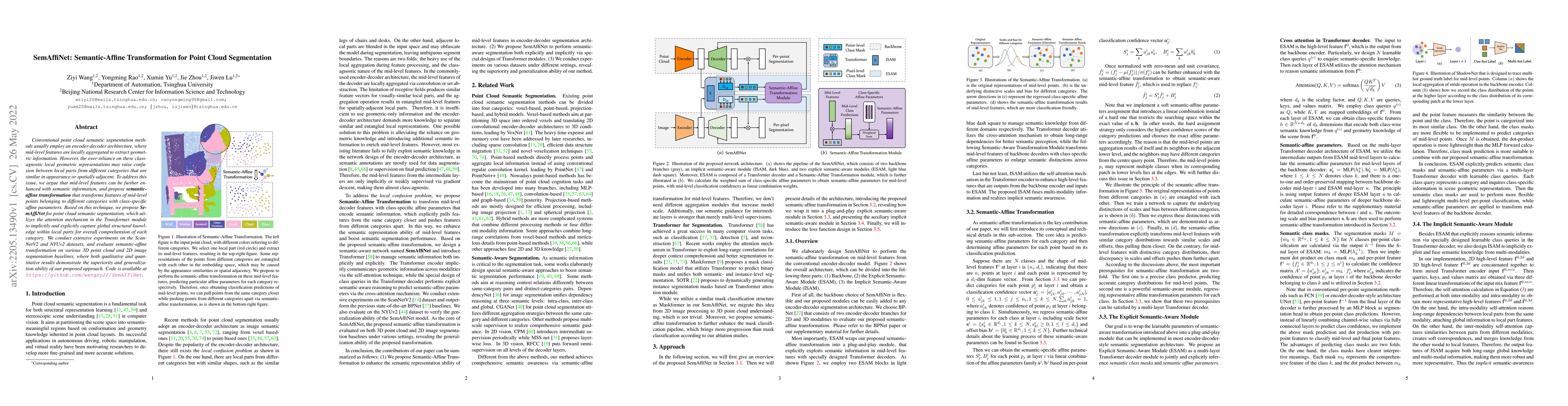 Thumbnail for SemAffiNet: Semantic-Affine Transformation for Point Cloud Segmentation