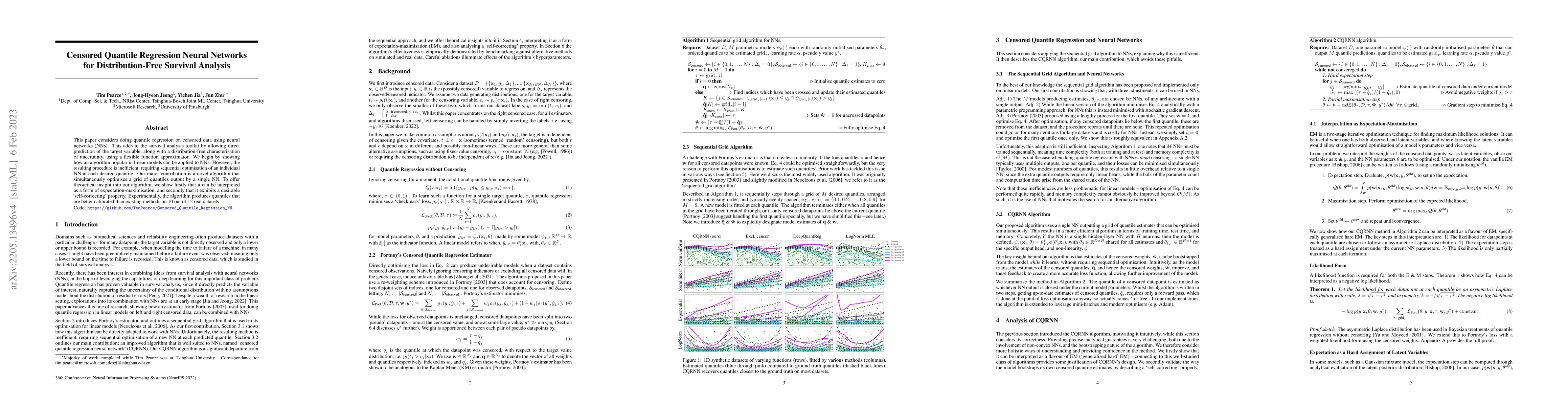 Thumbnail for Censored Quantile Regression Neural Networks for Distribution-Free
  Survival Analysis