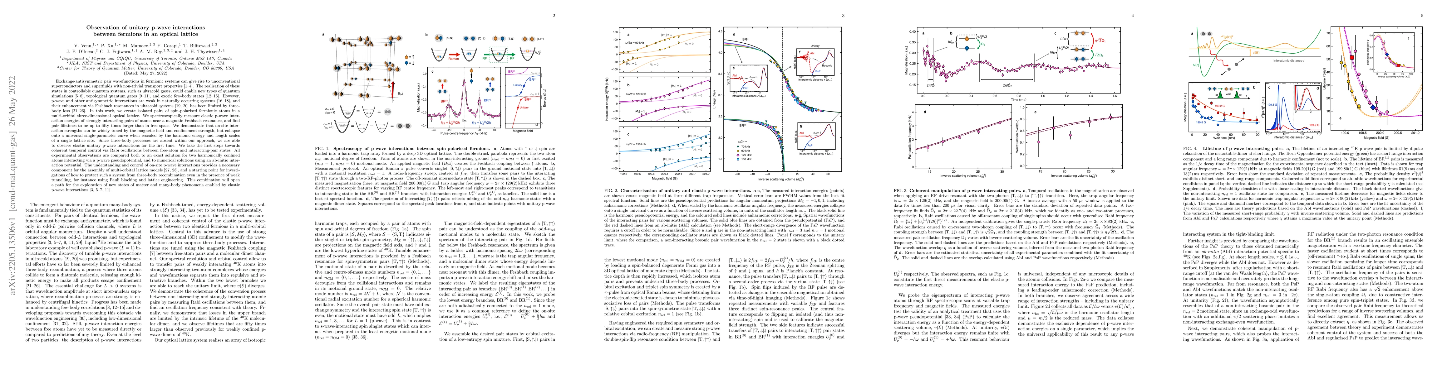 Thumbnail for Observation of unitary p-wave interactions between fermions in an
  optical lattice