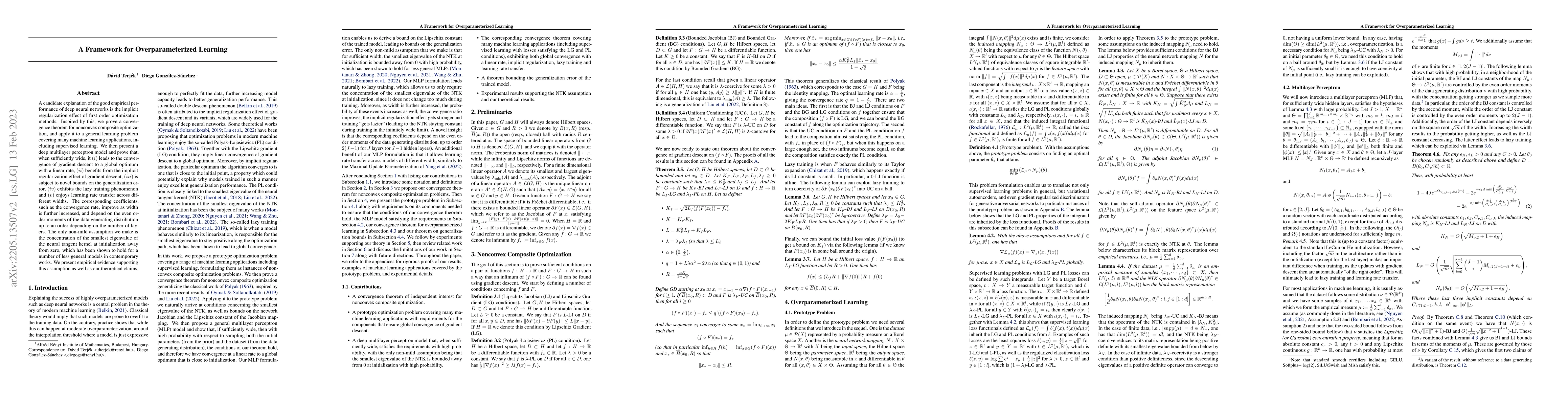 Thumbnail for A Framework for Overparameterized Learning