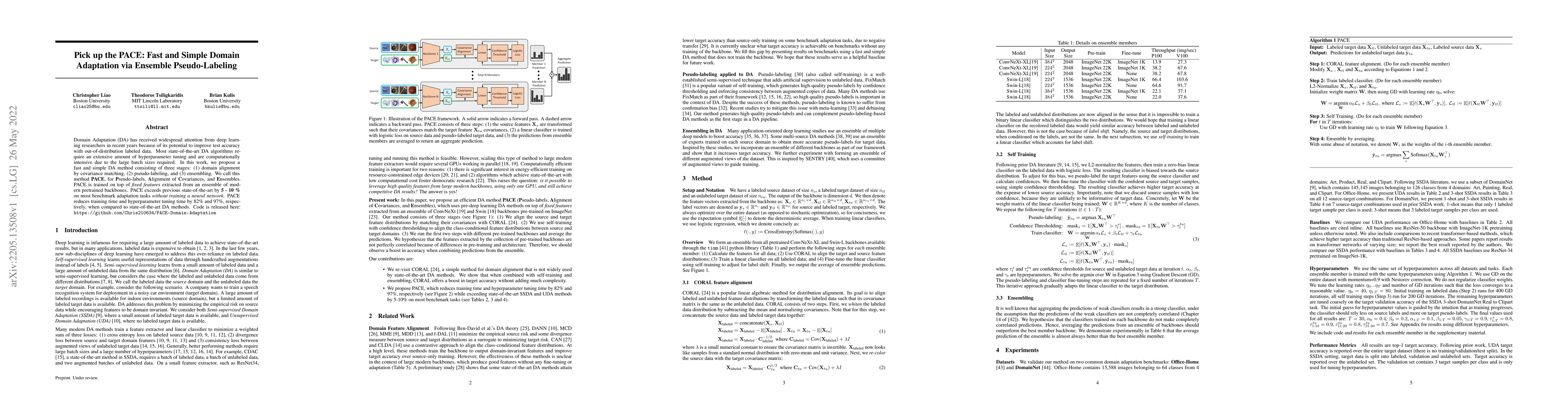 Thumbnail for Pick up the PACE: Fast and Simple Domain Adaptation via Ensemble
  Pseudo-Labeling