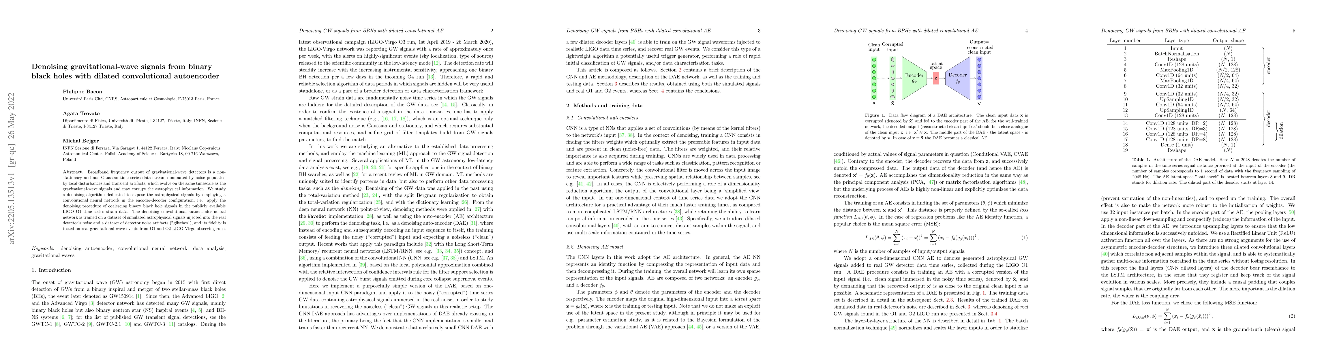 Thumbnail for Denoising gravitational-wave signals from binary black holes with
  dilated convolutional autoencoder