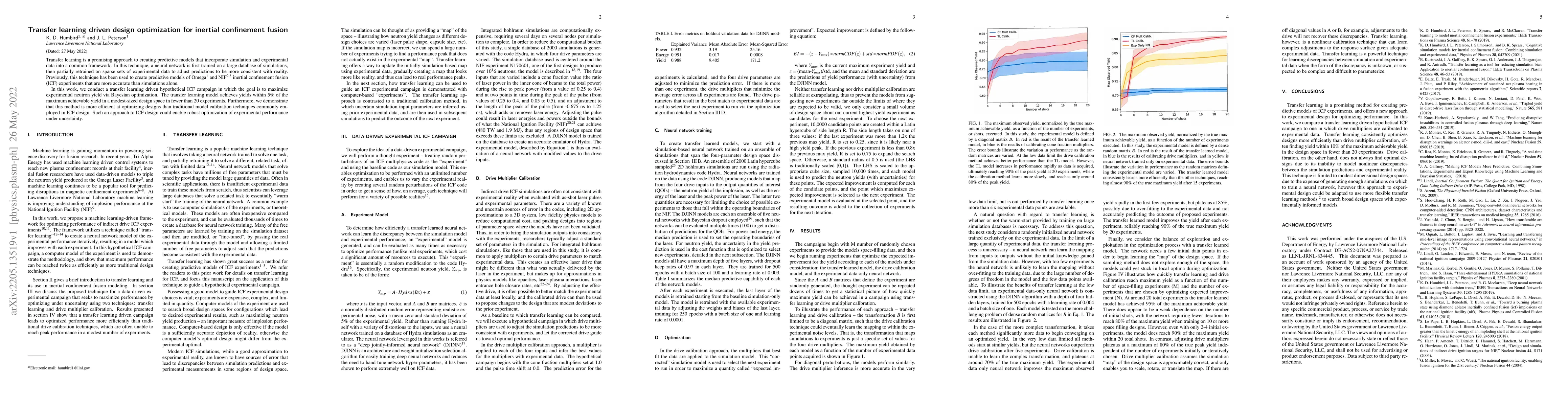 Thumbnail for Transfer learning driven design optimization for inertial confinement
  fusion