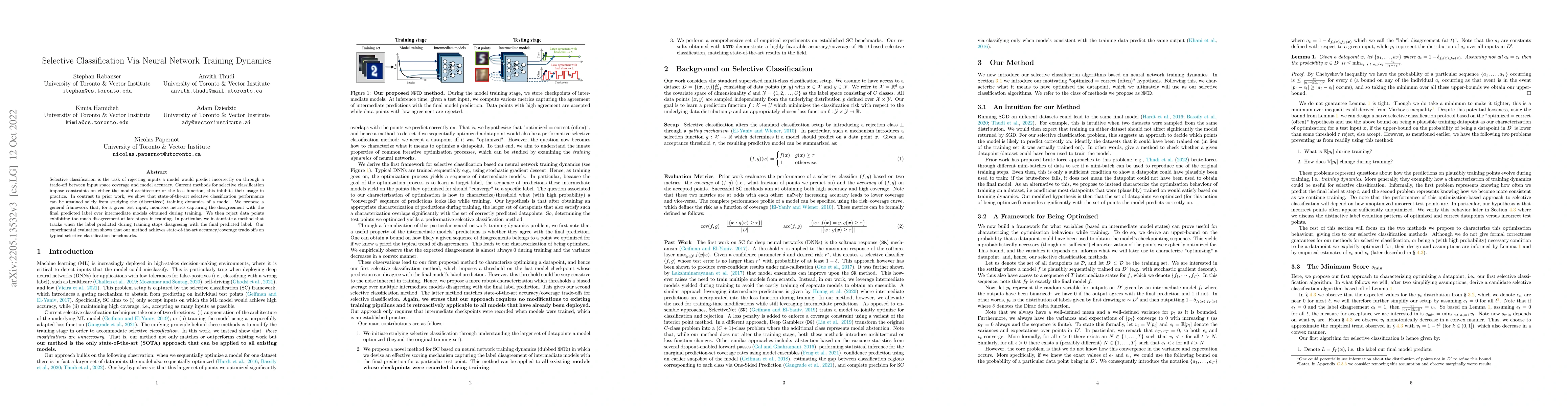 Thumbnail for Selective Classification Via Neural Network Training Dynamics