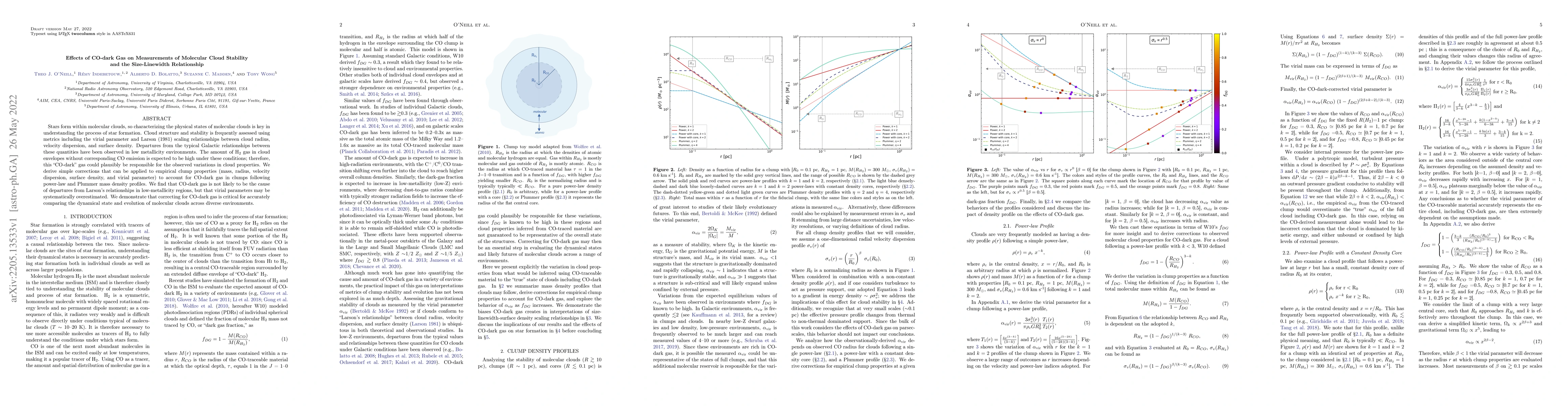 Thumbnail for Effects of CO-dark Gas on Measurements of Molecular Cloud Stability and
  the Size-Linewidth Relationship
