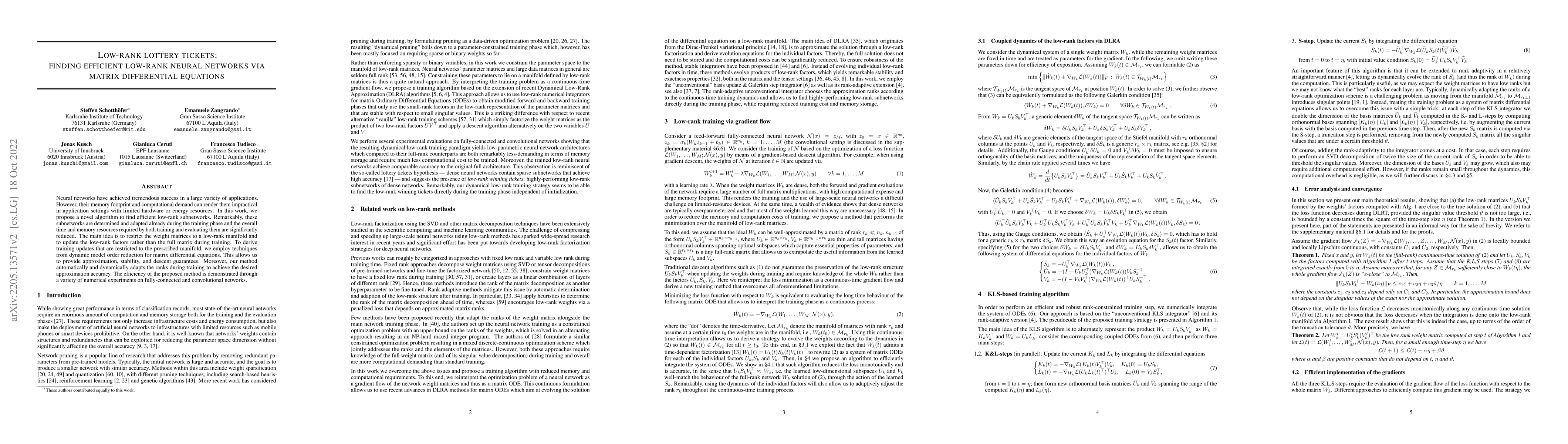 Thumbnail for Low-rank lottery tickets: finding efficient low-rank neural networks via
  matrix differential equations