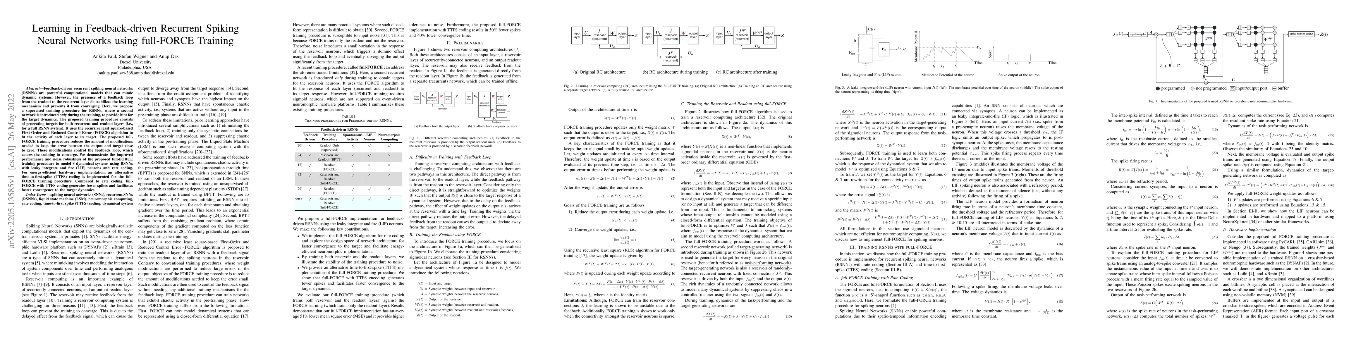 Thumbnail for Learning in Feedback-driven Recurrent Spiking Neural Networks using
  full-FORCE Training