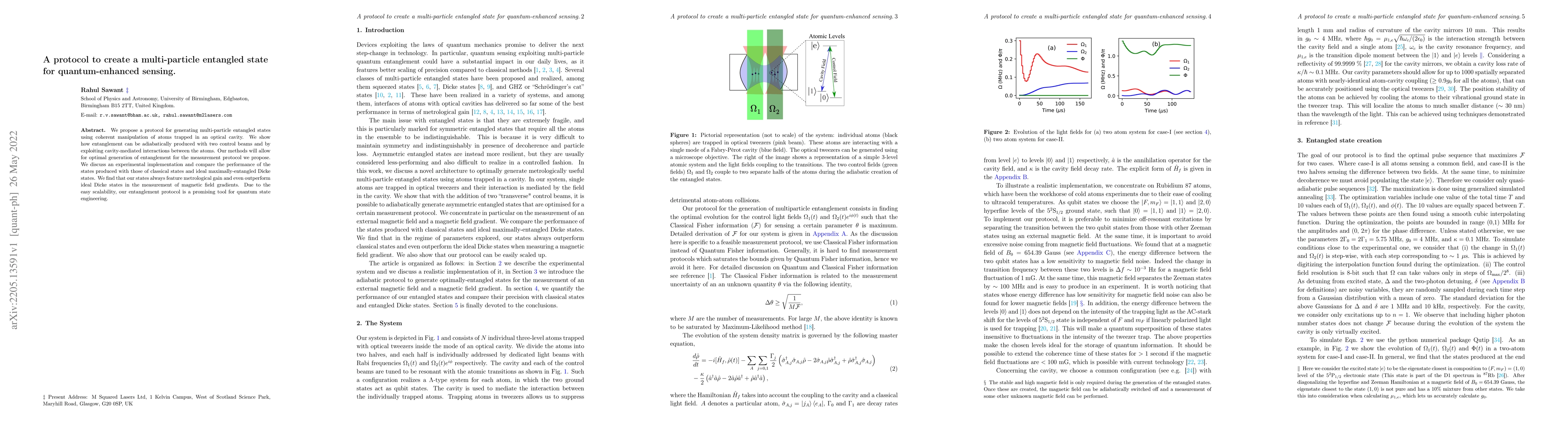 Thumbnail for A protocol to create a multi-particle entangled state for
  quantum-enhanced sensing