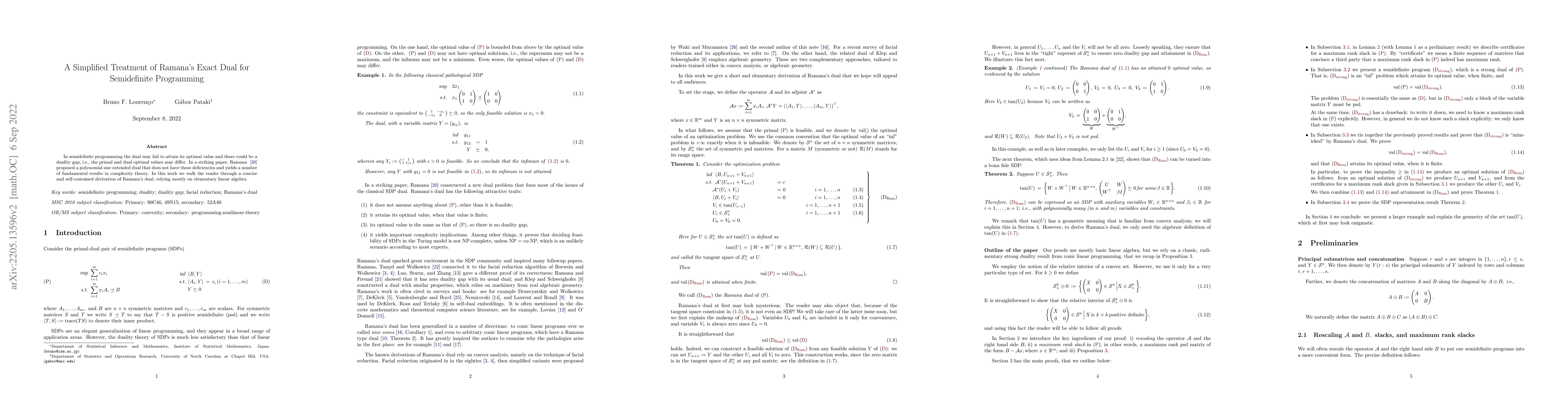 Thumbnail for A Simplified Treatment of Ramana's Exact Dual for Semidefinite
  Programming