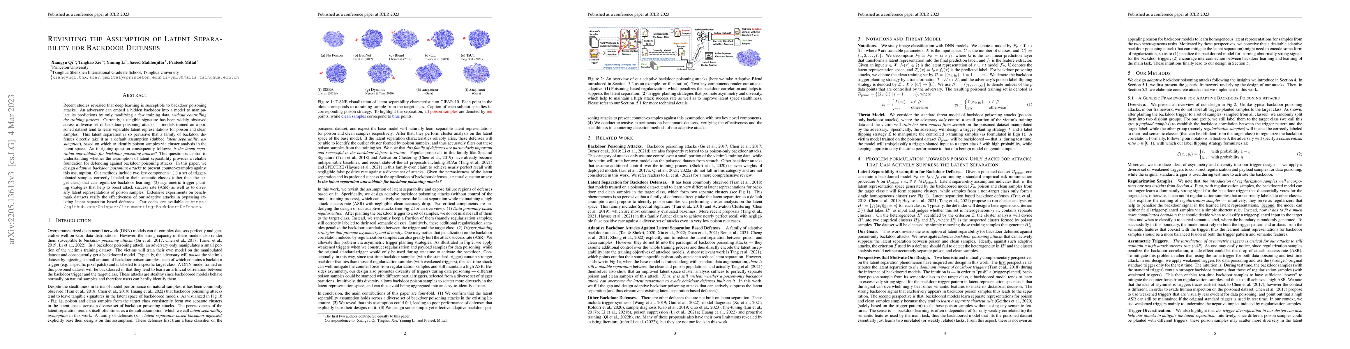 Thumbnail for Circumventing Backdoor Defenses That Are Based on Latent Separability