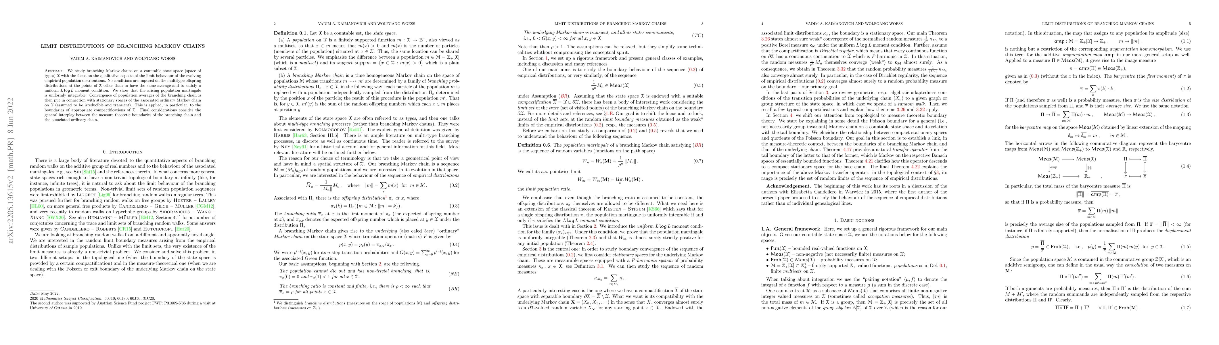 Thumbnail for Limit distributions of branching Markov chains