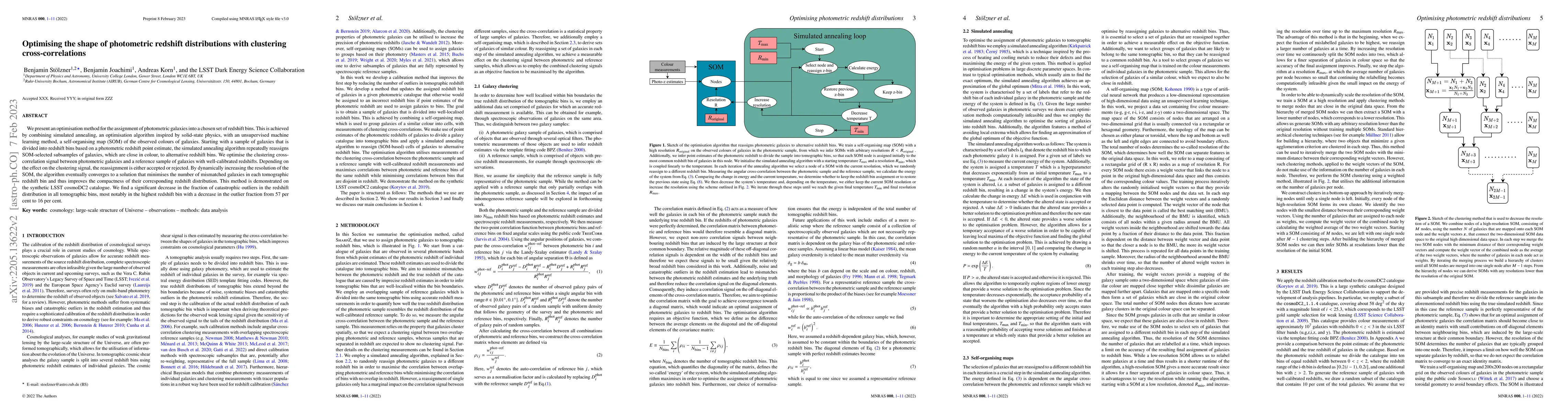 Thumbnail for Optimising the shape of photometric redshift distributions with
  clustering cross-correlations