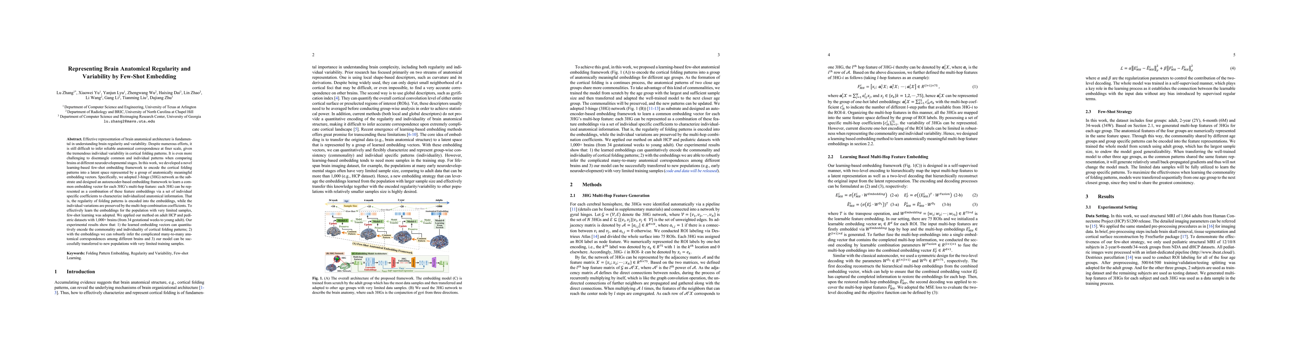Thumbnail for Representing Brain Anatomical Regularity and Variability by Few-Shot
  Embedding