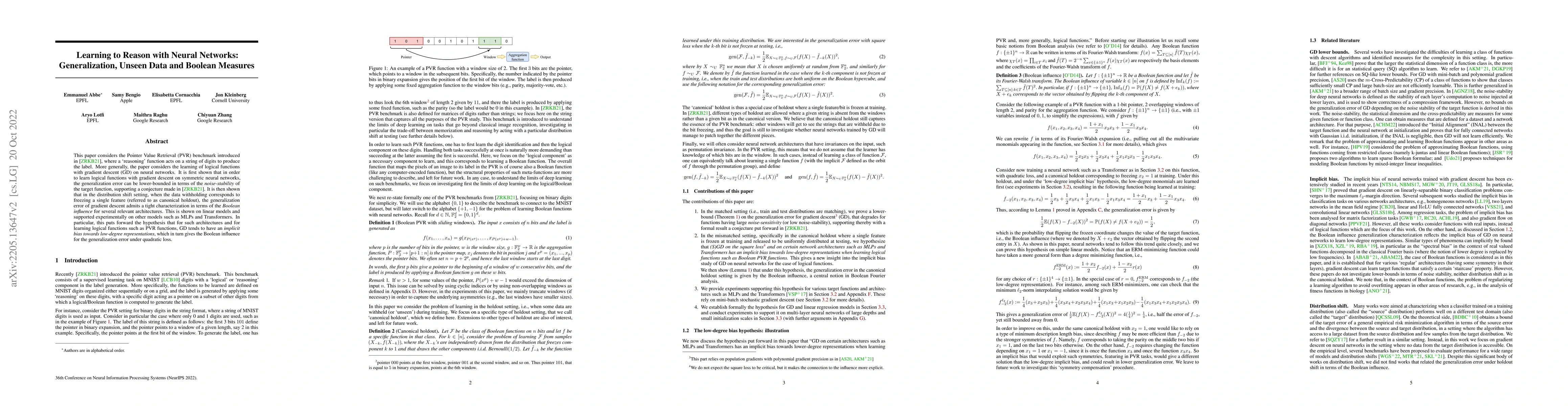 Thumbnail for Learning to Reason with Neural Networks: Generalization, Unseen Data and
  Boolean Measures