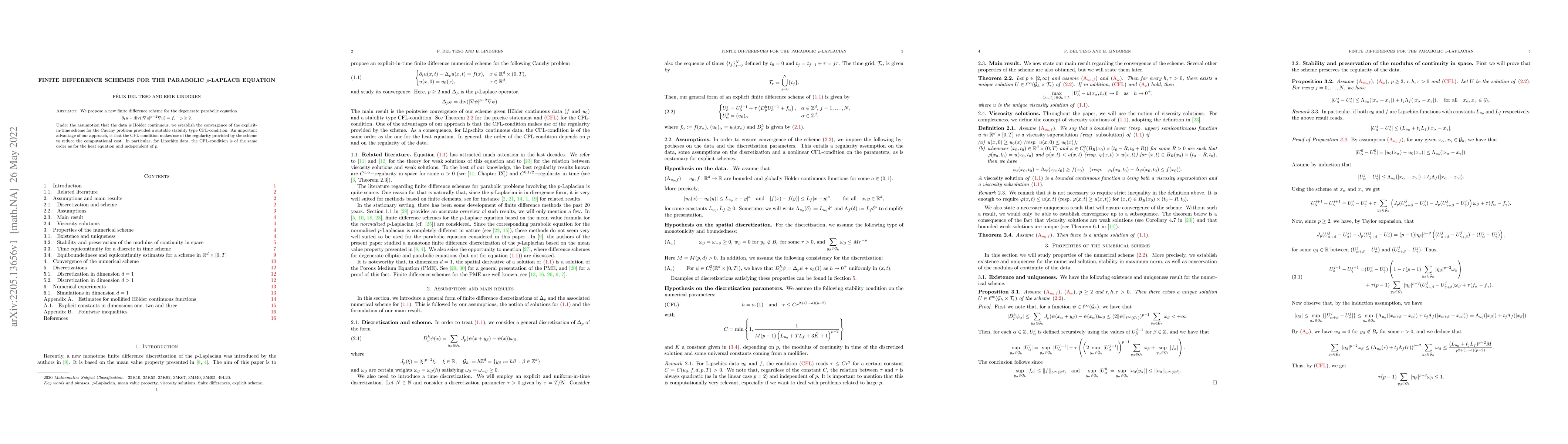 Thumbnail for Finite difference schemes for the parabolic $p$-Laplace equation