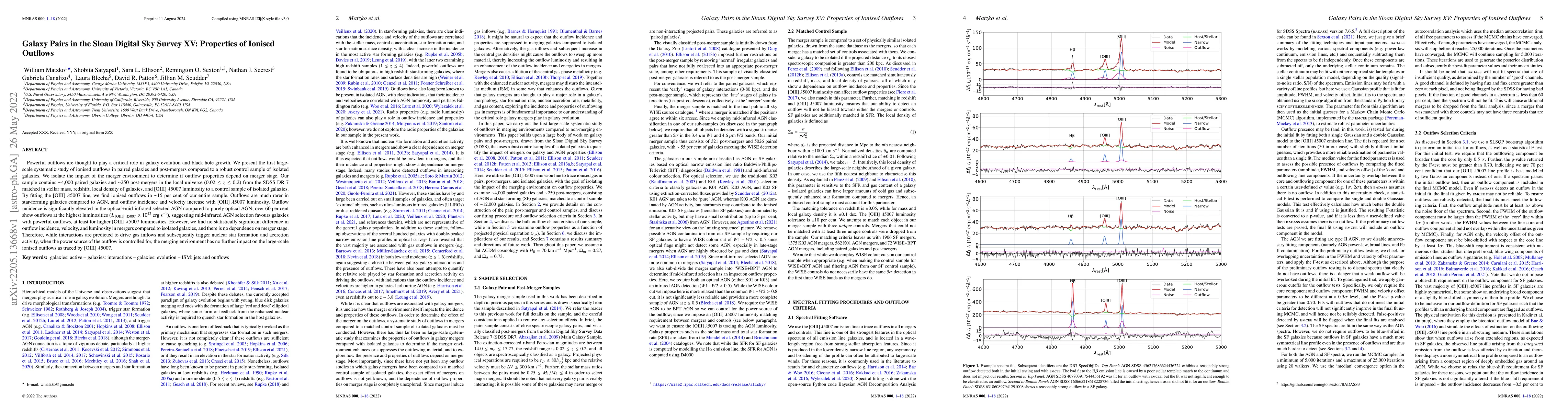 Thumbnail for Galaxy Pairs in the Sloan Digital Sky Survey XV: Properties of Ionised
  Outflows