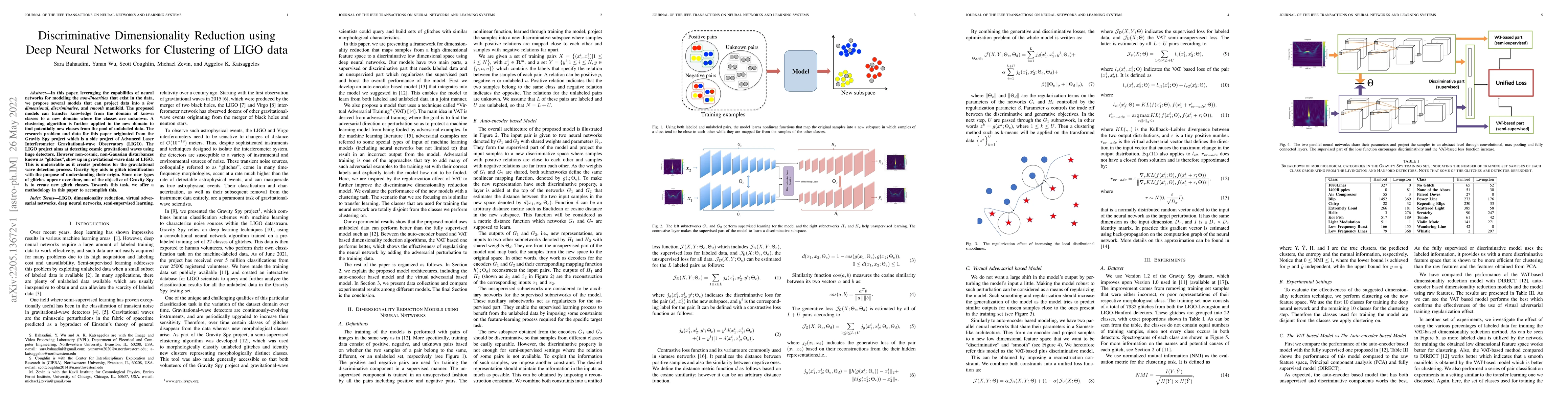 Thumbnail for Discriminative Dimensionality Reduction using Deep Neural Networks for
  Clustering of LIGO Data