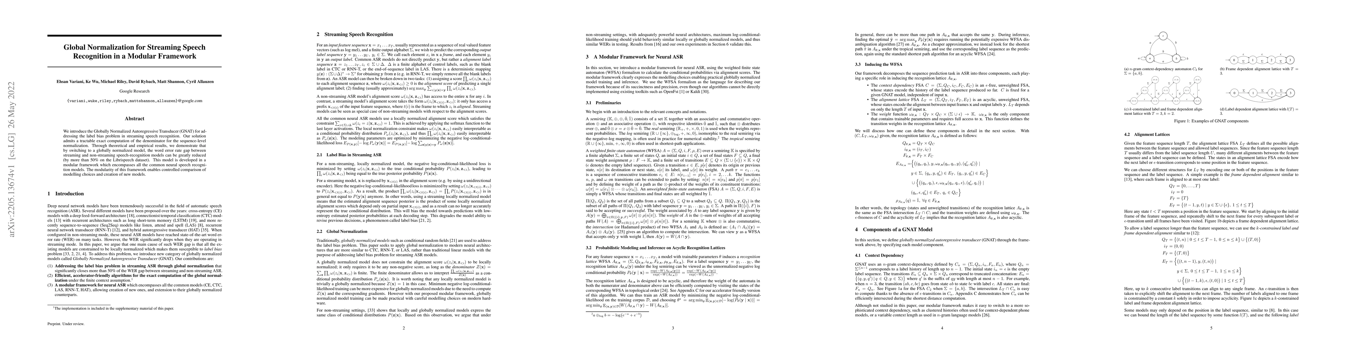 Thumbnail for Global Normalization for Streaming Speech Recognition in a Modular
  Framework