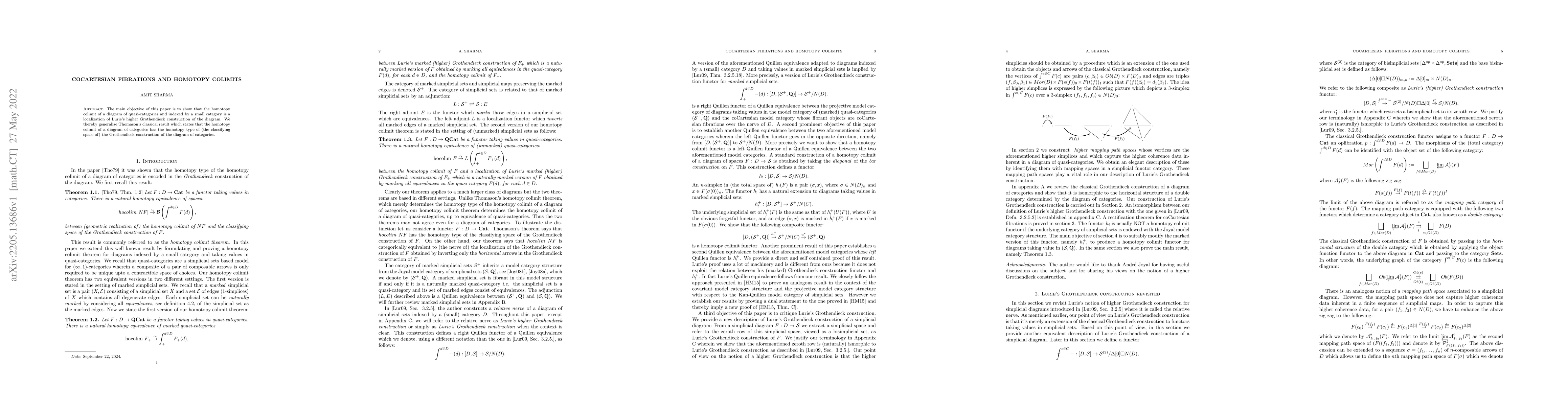 Thumbnail for coCartesian fibrations and homotopy colimits
