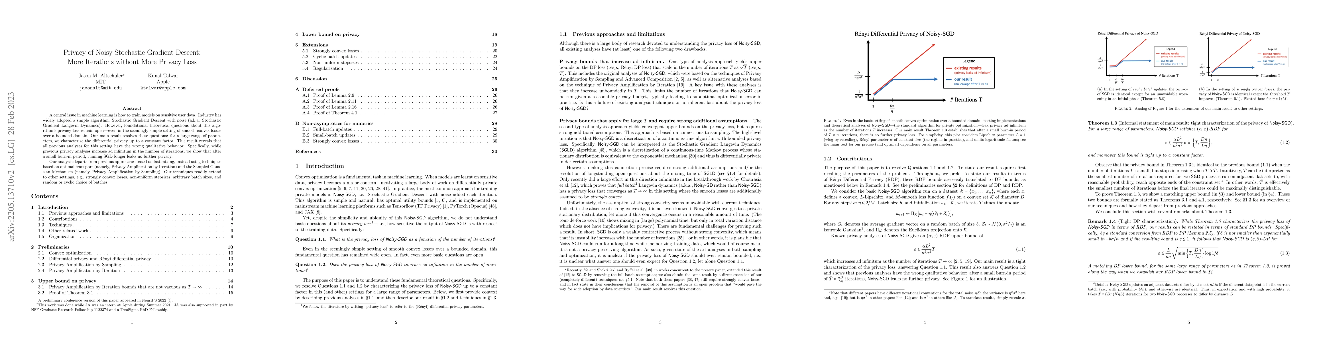 Thumbnail for Privacy of Noisy Stochastic Gradient Descent: More Iterations without
  More Privacy Loss